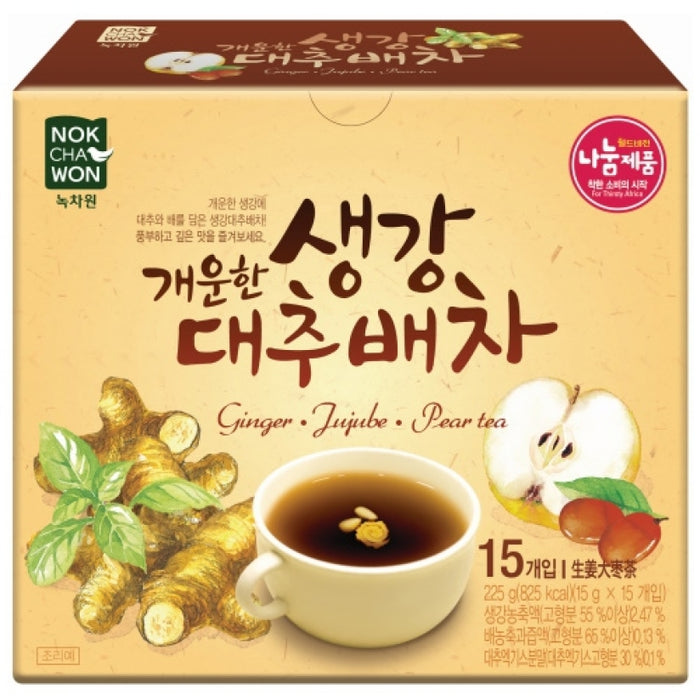 녹차원 생강대추배차 15g * 15p Ginger Jujube & Pear Tea